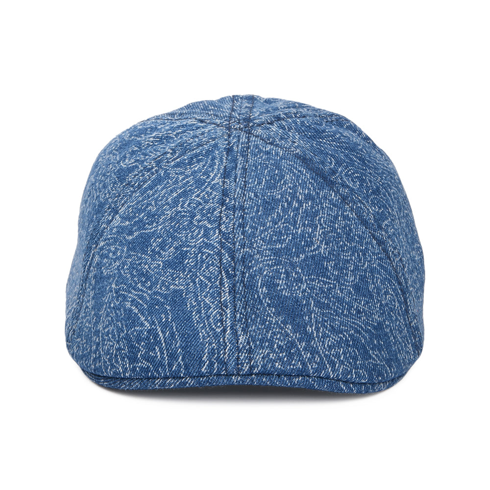 Gorra plana Texas Ornitorrinco de tejido vaquero estampado cachemira de Stetson - Azul