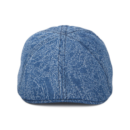 Gorra plana Texas Ornitorrinco de tejido vaquero estampado cachemira de Stetson - Azul