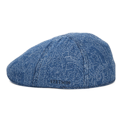 Gorra plana Texas Ornitorrinco de tejido vaquero estampado cachemira de Stetson - Azul