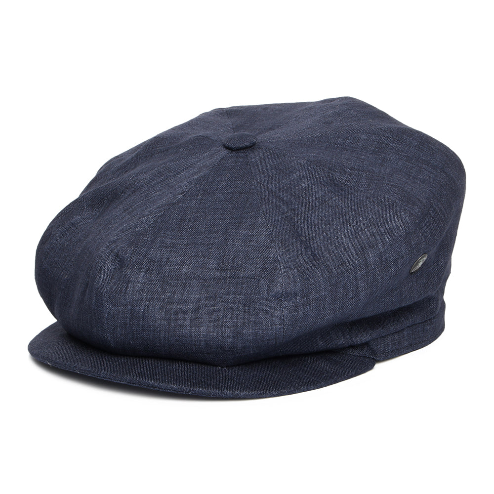 Gorra Newsboy ligero de lino de City Sport - Vaquero Oscuro