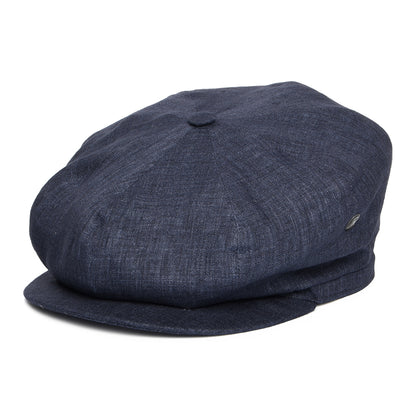 Gorra Newsboy ligero de lino de City Sport - Vaquero Oscuro