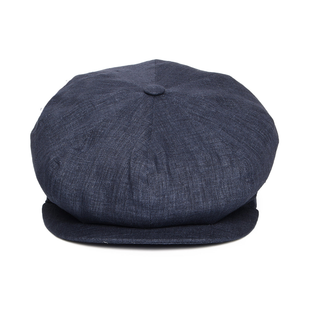 Gorra Newsboy ligero de lino de City Sport - Vaquero Oscuro