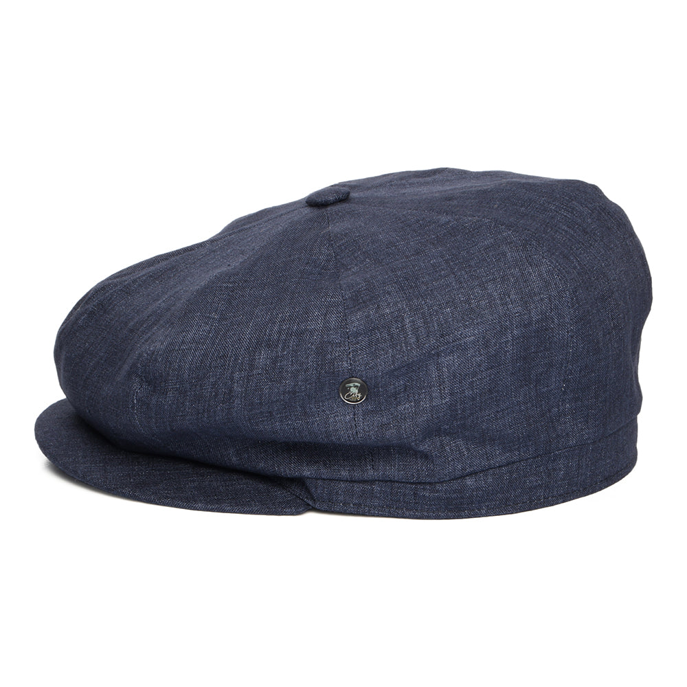 Gorra Newsboy ligero de lino de City Sport - Vaquero Oscuro