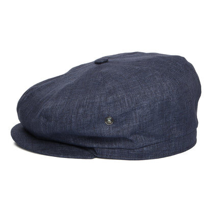 Gorra Newsboy ligero de lino de City Sport - Vaquero Oscuro