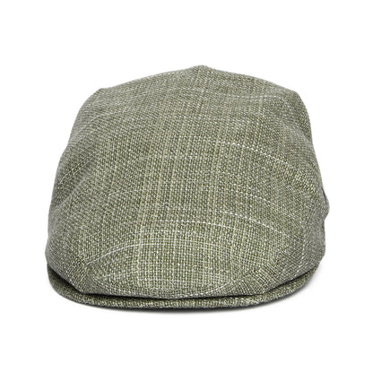 Gorra plana texturado de lino-algodón de City Sport - oliva-Natural