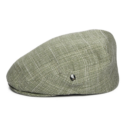 Gorra plana texturado de lino-algodón de City Sport - oliva-Natural