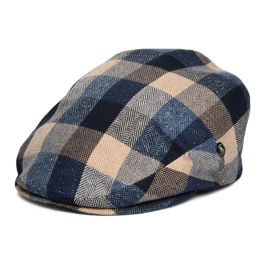 Gorra plana Summer de seda y algodón con parches de City Sport - Múltiples tonalidades azules