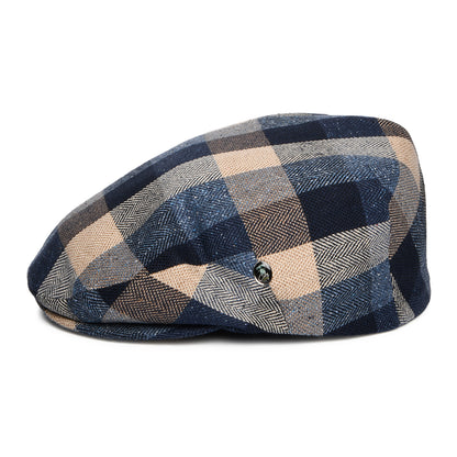 Gorra plana Summer de seda y algodón con parches de City Sport - Múltiples tonalidades azules