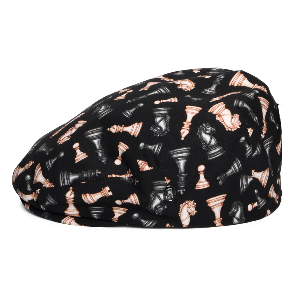 Gorra plana Maestros de ajedrez de algodón de City Sport - Negro