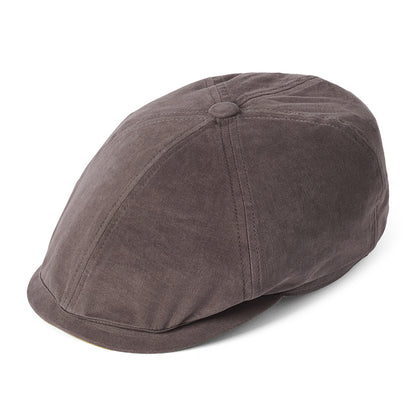 Gorra Newsboy Hudson de algodón de Failsworth - Antracita-Verde Manzana