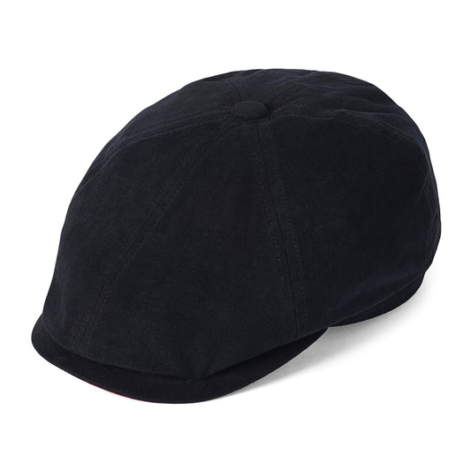 Gorra Newsboy Hudson de algodón de Failsworth - Negro-Salmón