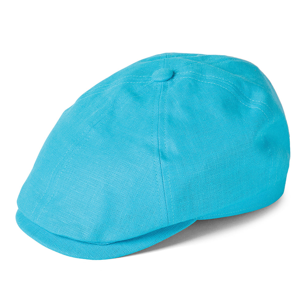Gorra Newsboy Hudson de lino irlandés de Failsworth - Aguamarina
