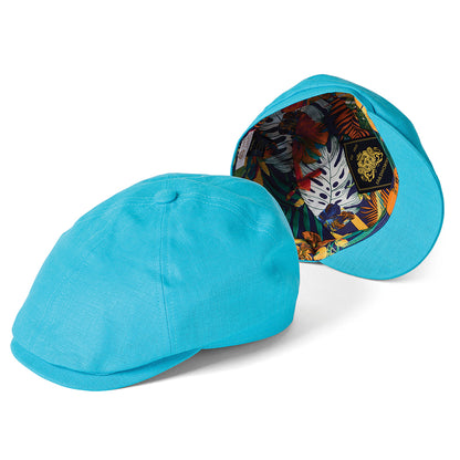 Gorra Newsboy Hudson de lino irlandés de Failsworth - Aguamarina