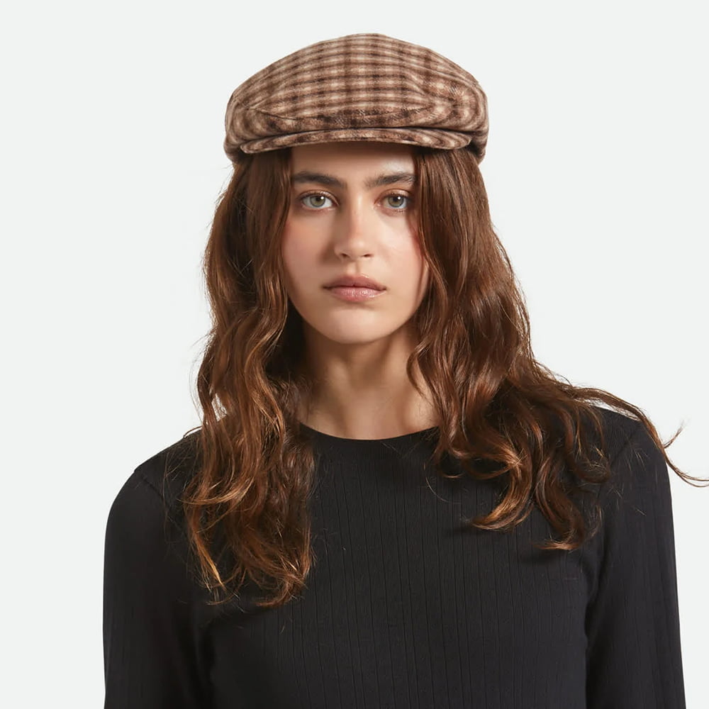 Gorra plana Hooligan a cuadros de Brixton - Arena-Marrón