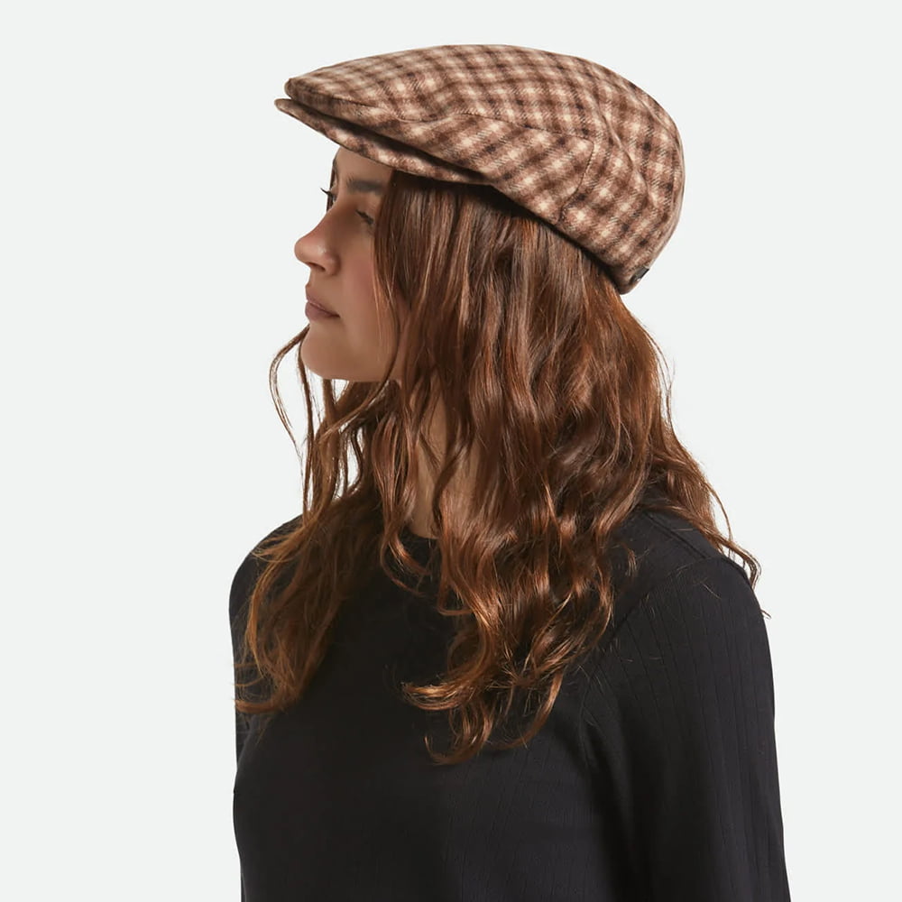 Gorra plana Hooligan a cuadros de Brixton - Arena-Marrón