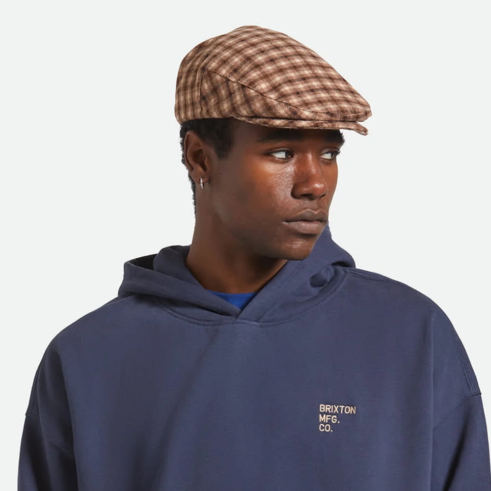 Gorra plana Hooligan a cuadros de Brixton - Arena-Marrón