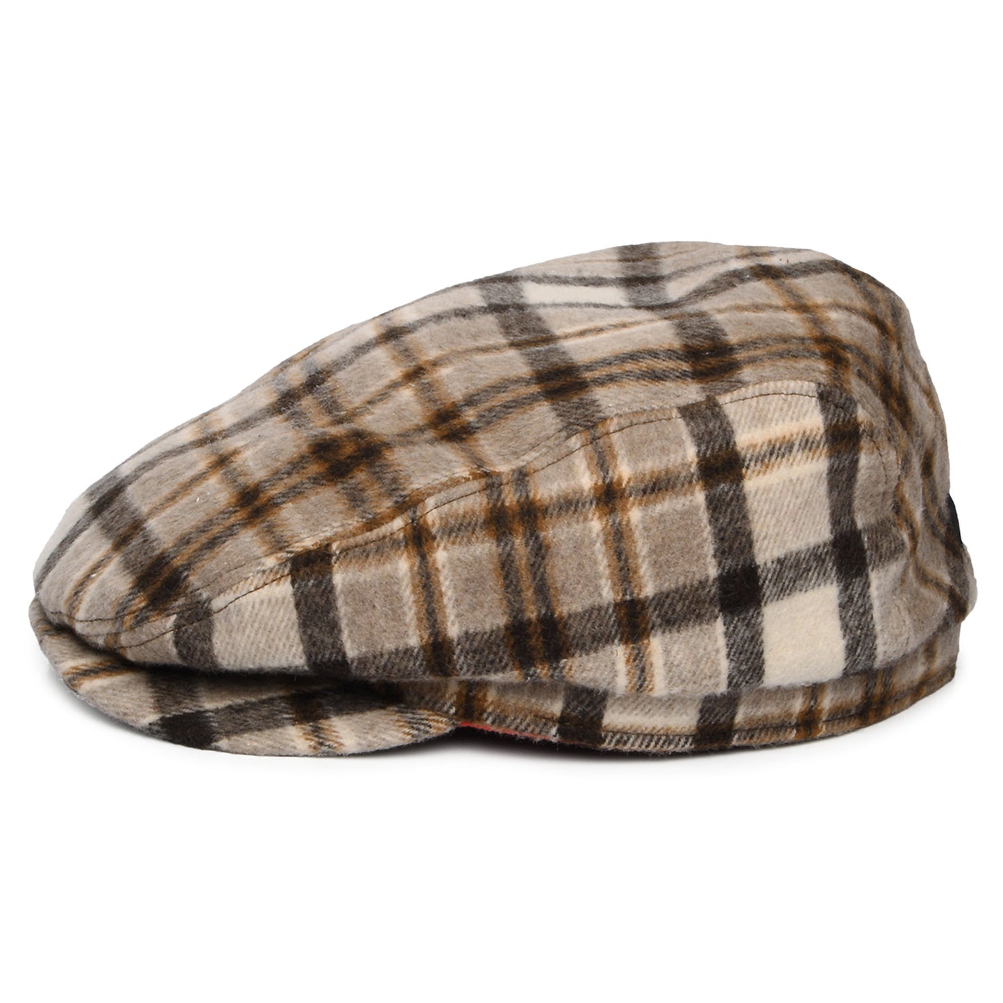 Gorra plana Systa de mezcla de lana a cuadros de Barts - Marrón Claro