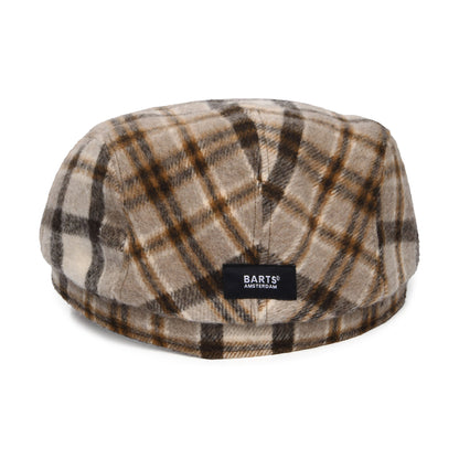 Gorra plana Systa de mezcla de lana a cuadros de Barts - Marrón Claro
