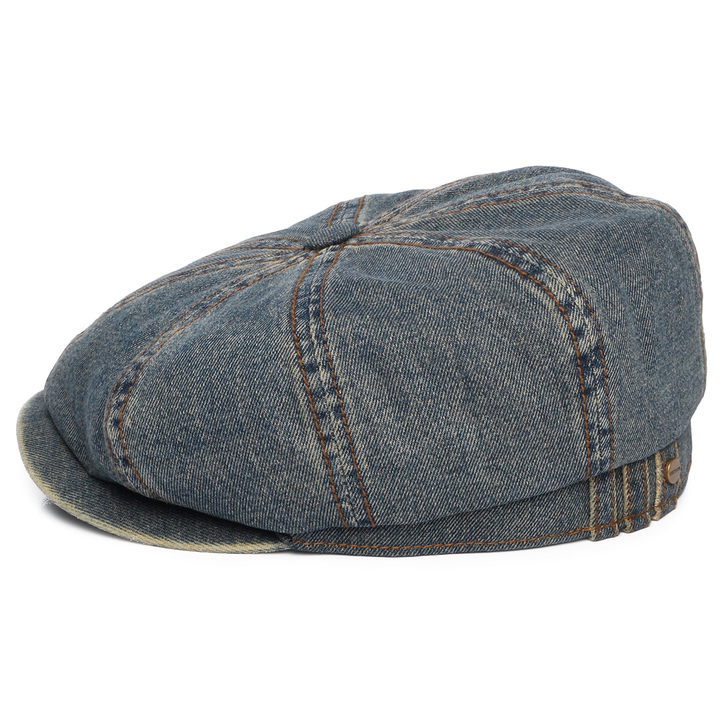 Gorra Newsboy redonda Hatteras de tejido vaquero de Stetson - Azul Lavado