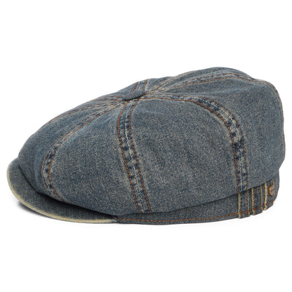Gorra Newsboy redonda Hatteras de tejido vaquero de Stetson - Azul Lavado