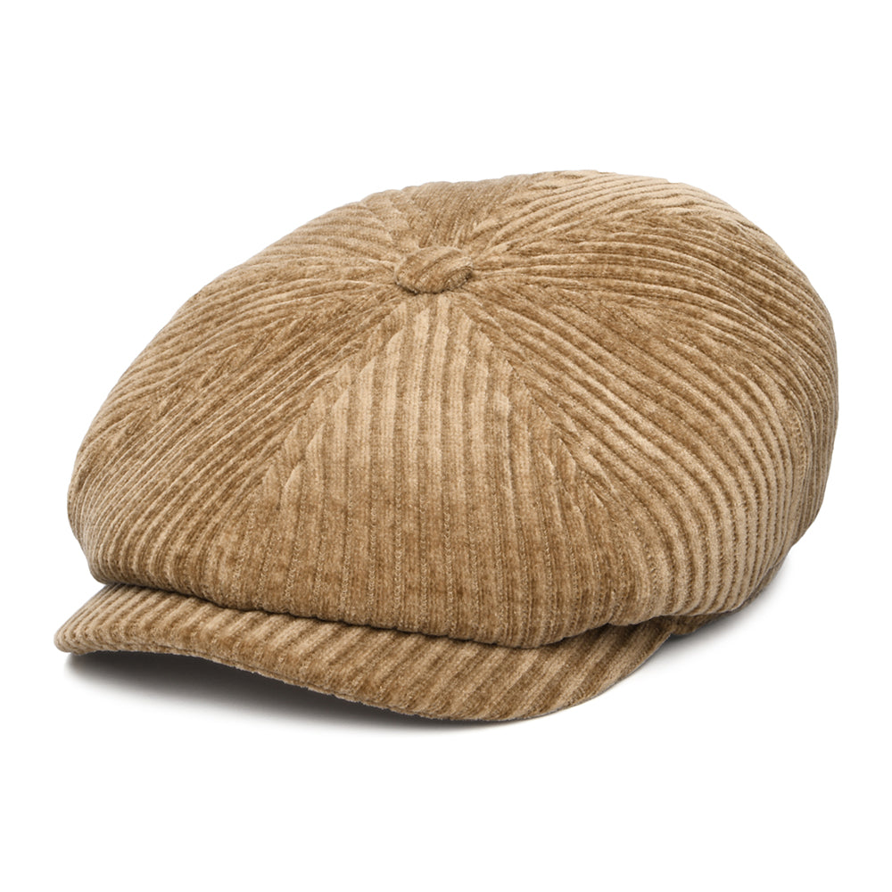 Gorra Newsboy redonda Hatteras de Pana tipo jersey de Stetson - Marrón Claro
