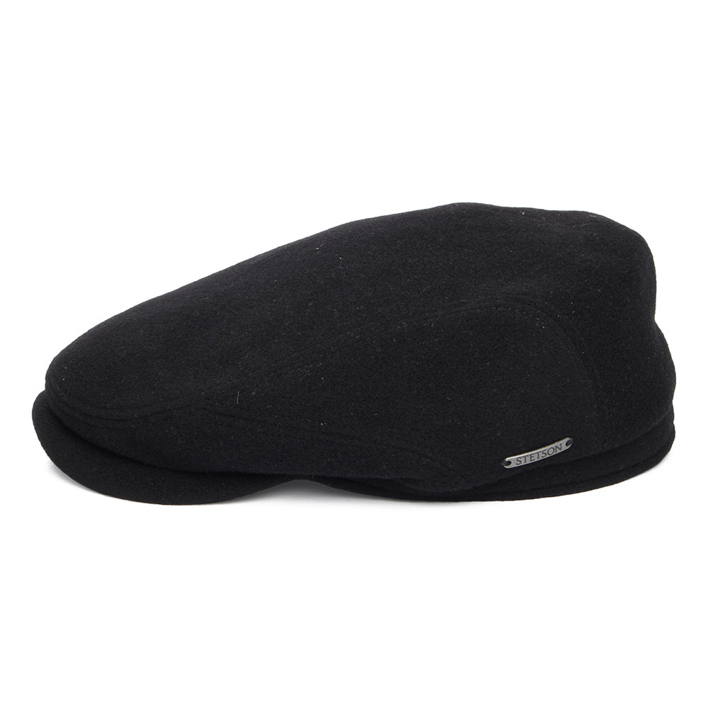 Gorra plana Driver de lana-cachemira de Stetson - Negro