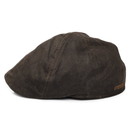 Gorra plana de aspecto avejentado Duckbill de Stetson - Marrón