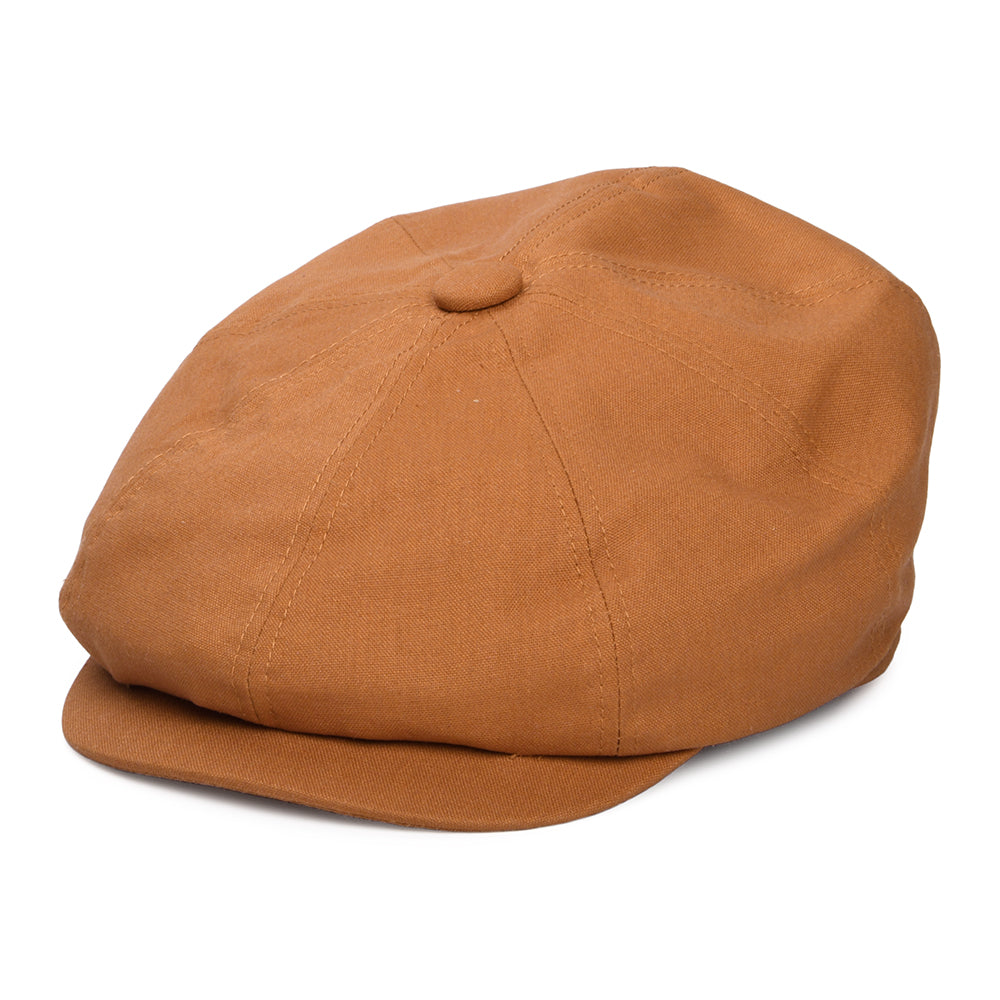 Gorra Newsboy redonda Gatsby de lino de Denton - Terracota