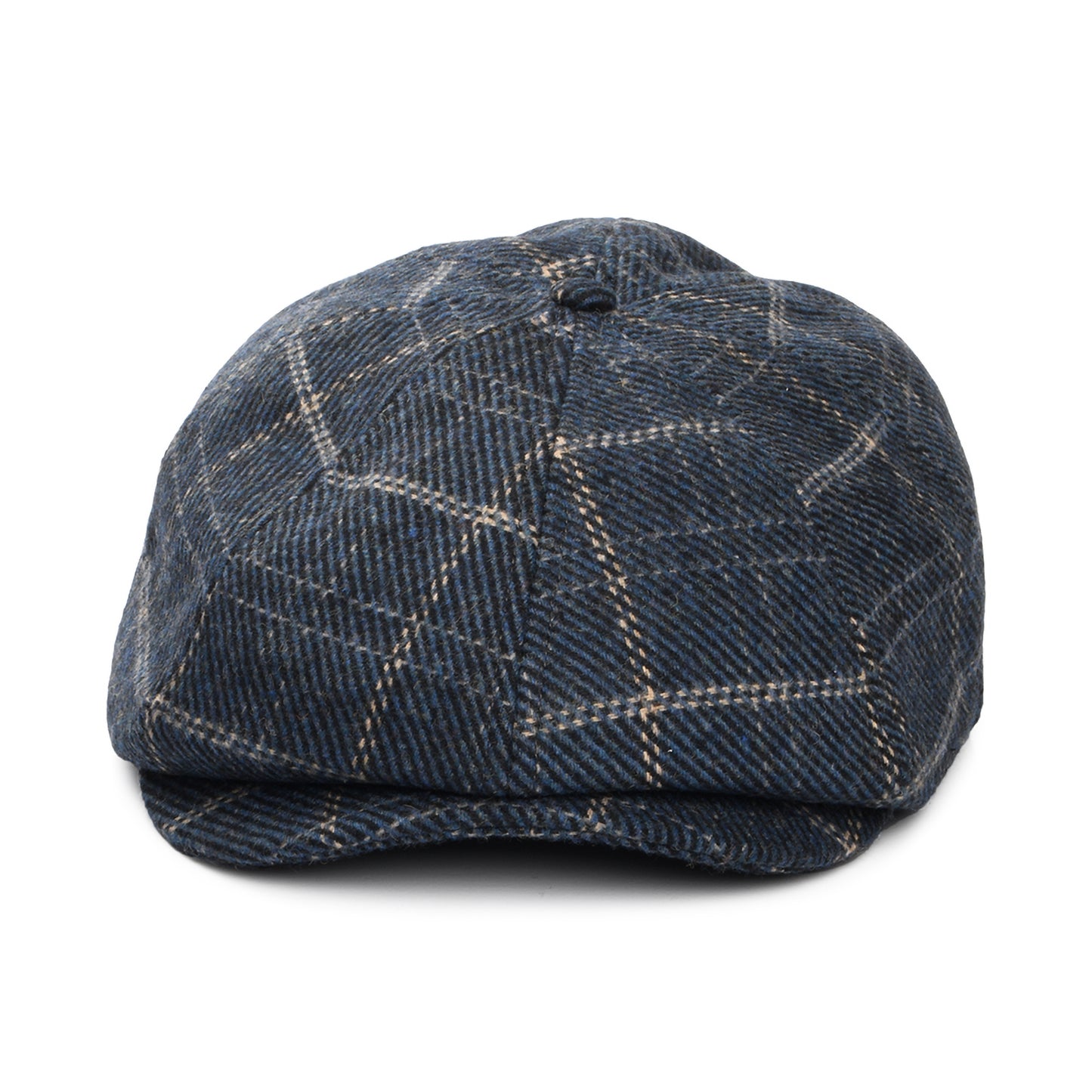 Gorra Newsboy redonda Brood a cuadros de Brixton - Indigo-Beige Arena