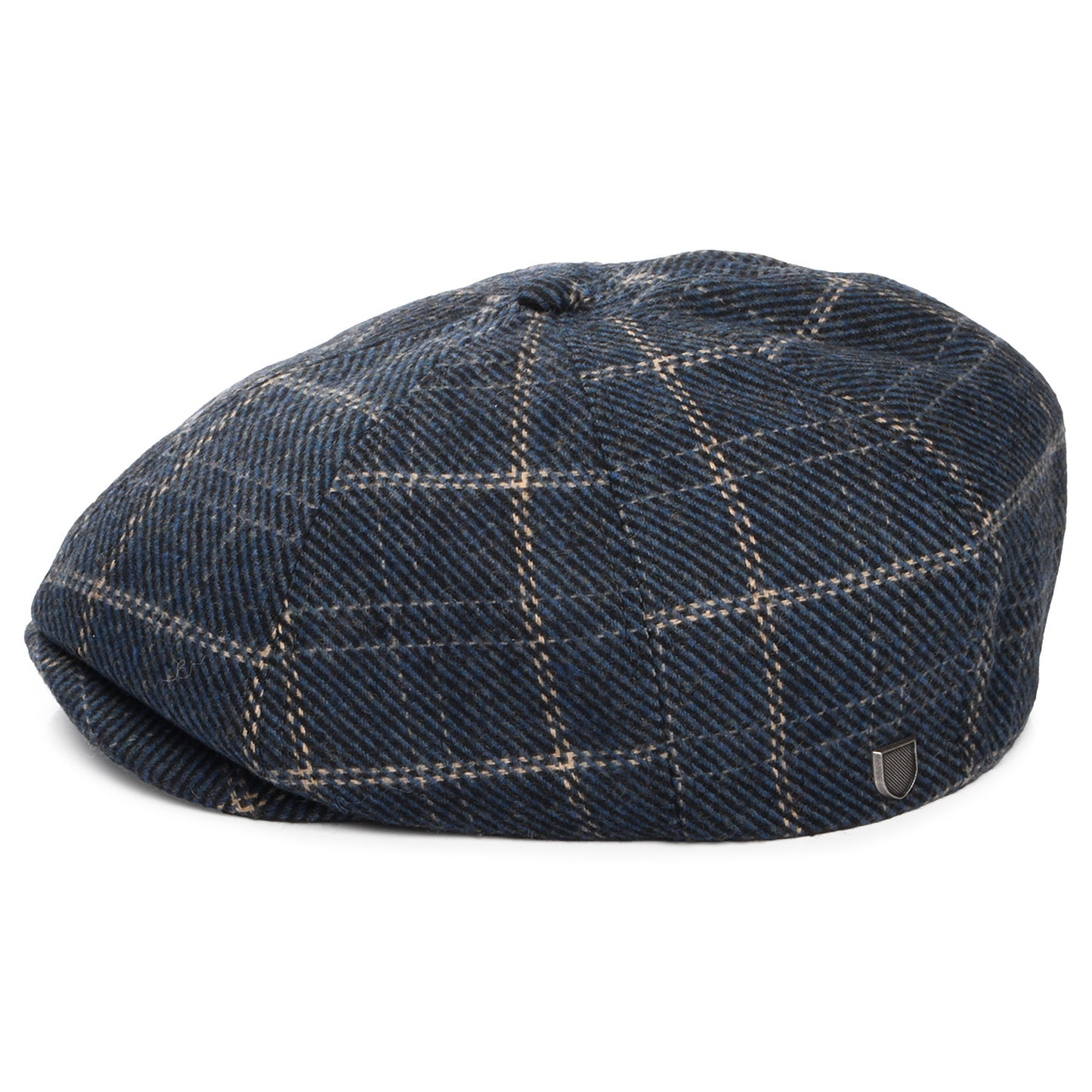 Gorra Newsboy redonda Brood a cuadros de Brixton - Indigo-Beige Arena