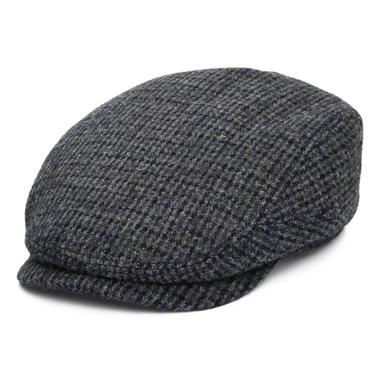 Gorra plana Brayton Driver de Harris Tweed de Stetson - Gris-Azul