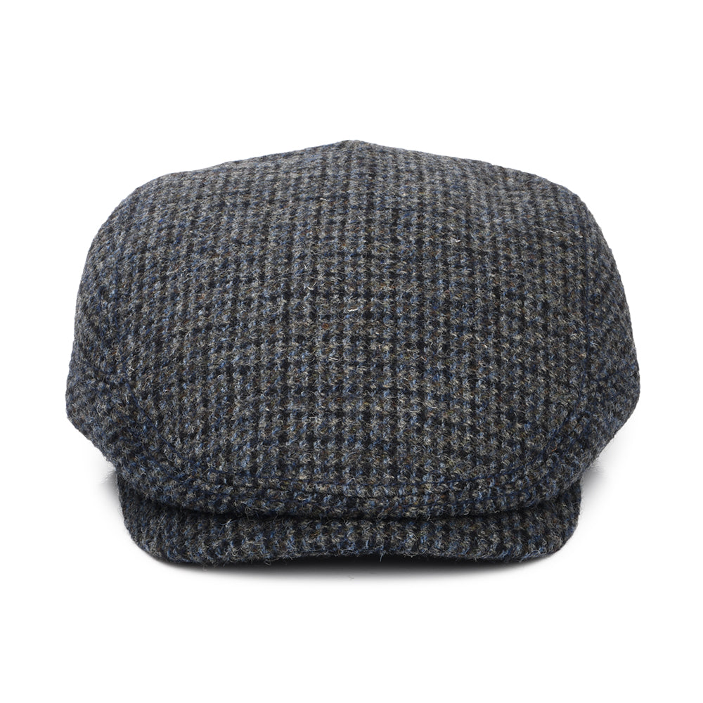Gorra plana Brayton Driver de Harris Tweed de Stetson - Gris-Azul