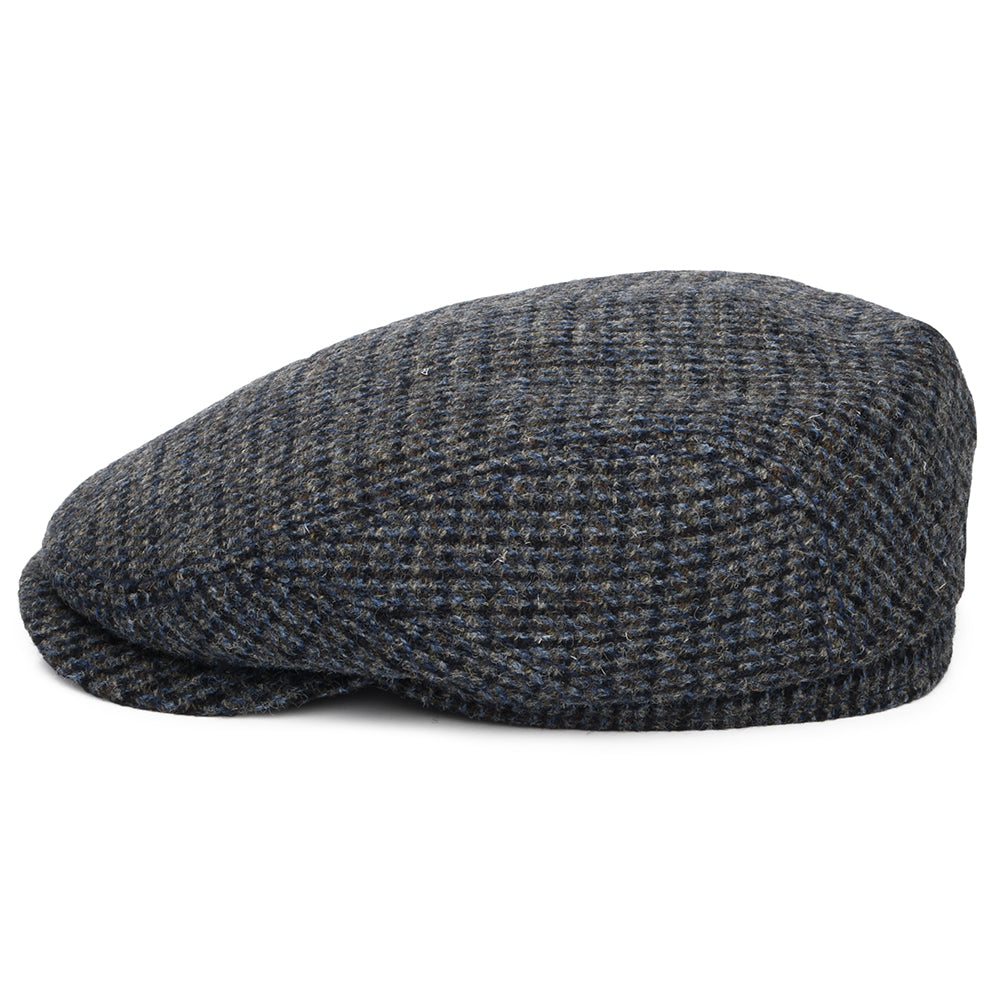 Gorra plana Brayton Driver de Harris Tweed de Stetson - Gris-Azul