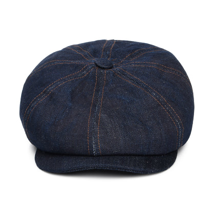 Gorra Newsboy redonda Hatteras sustentable de tejido vaquero de Stetson - Azul