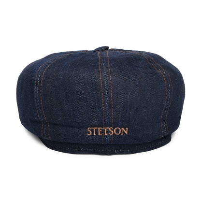 Gorra Newsboy redonda Hatteras sustentable de tejido vaquero de Stetson - Azul