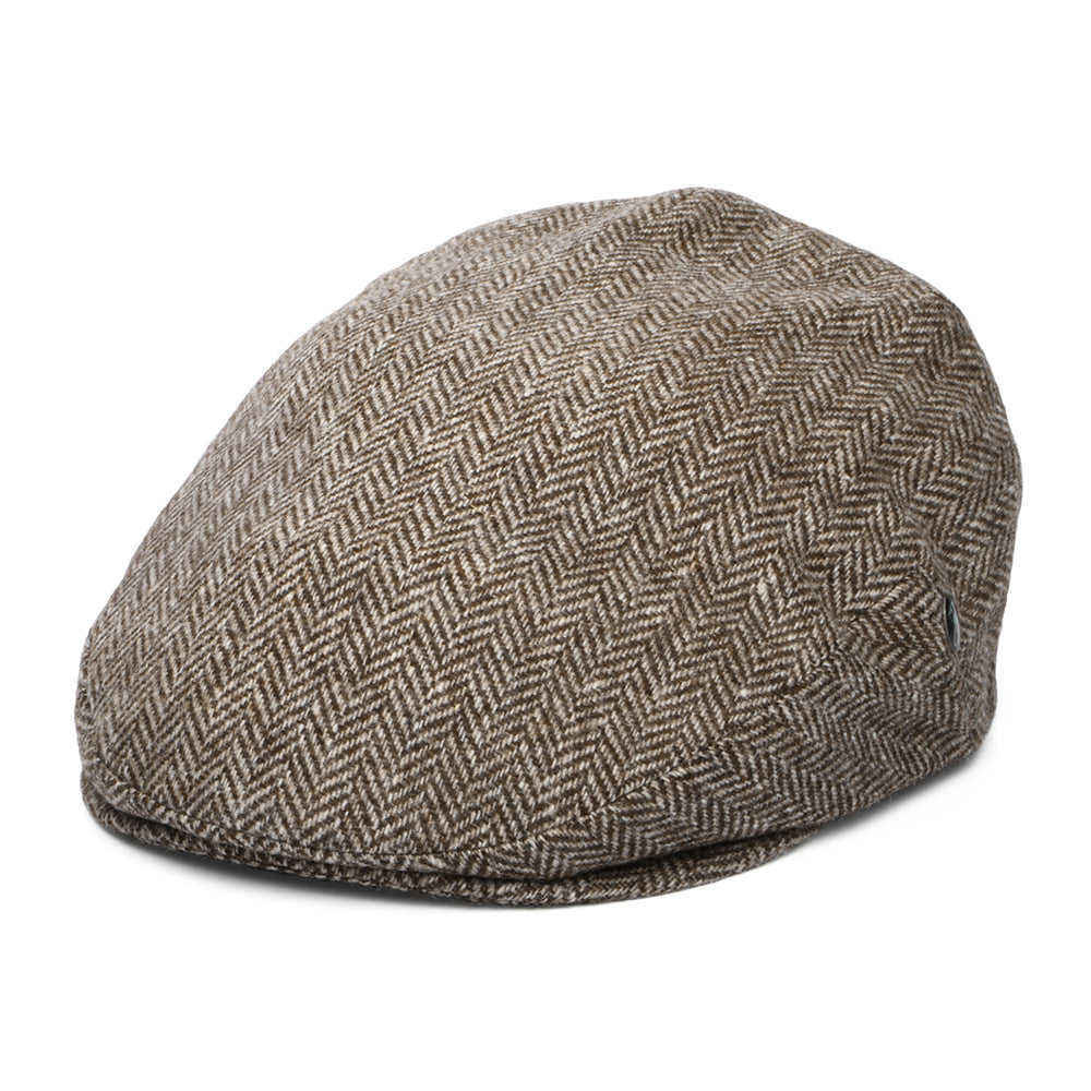 Gorra plana resistente al agua de lana merino orgánica de City Sport - Marrón