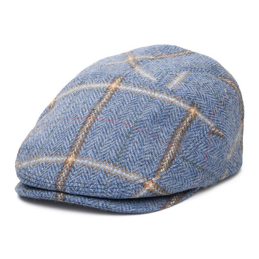 Gorra plana Lou de lana a cuadros de Bailey - Múltiples tonalidades azules
