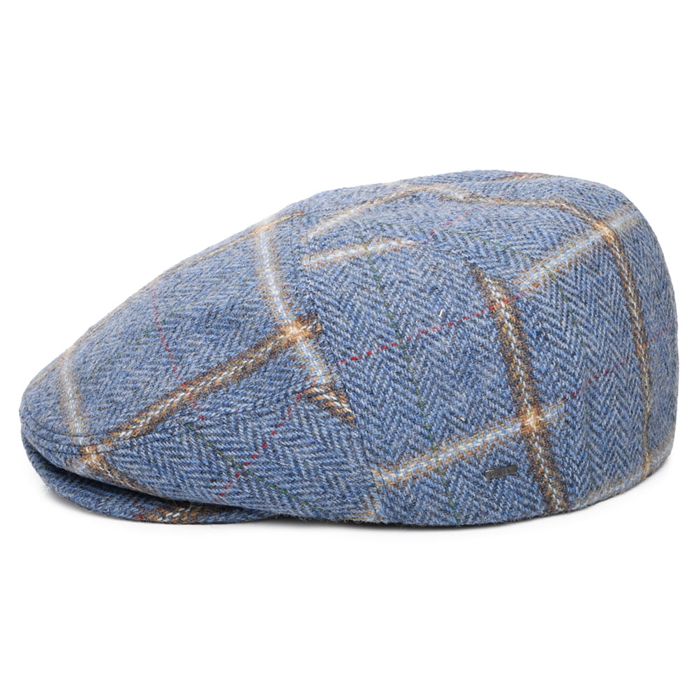 Gorra plana Lou de lana a cuadros de Bailey - Múltiples tonalidades azules