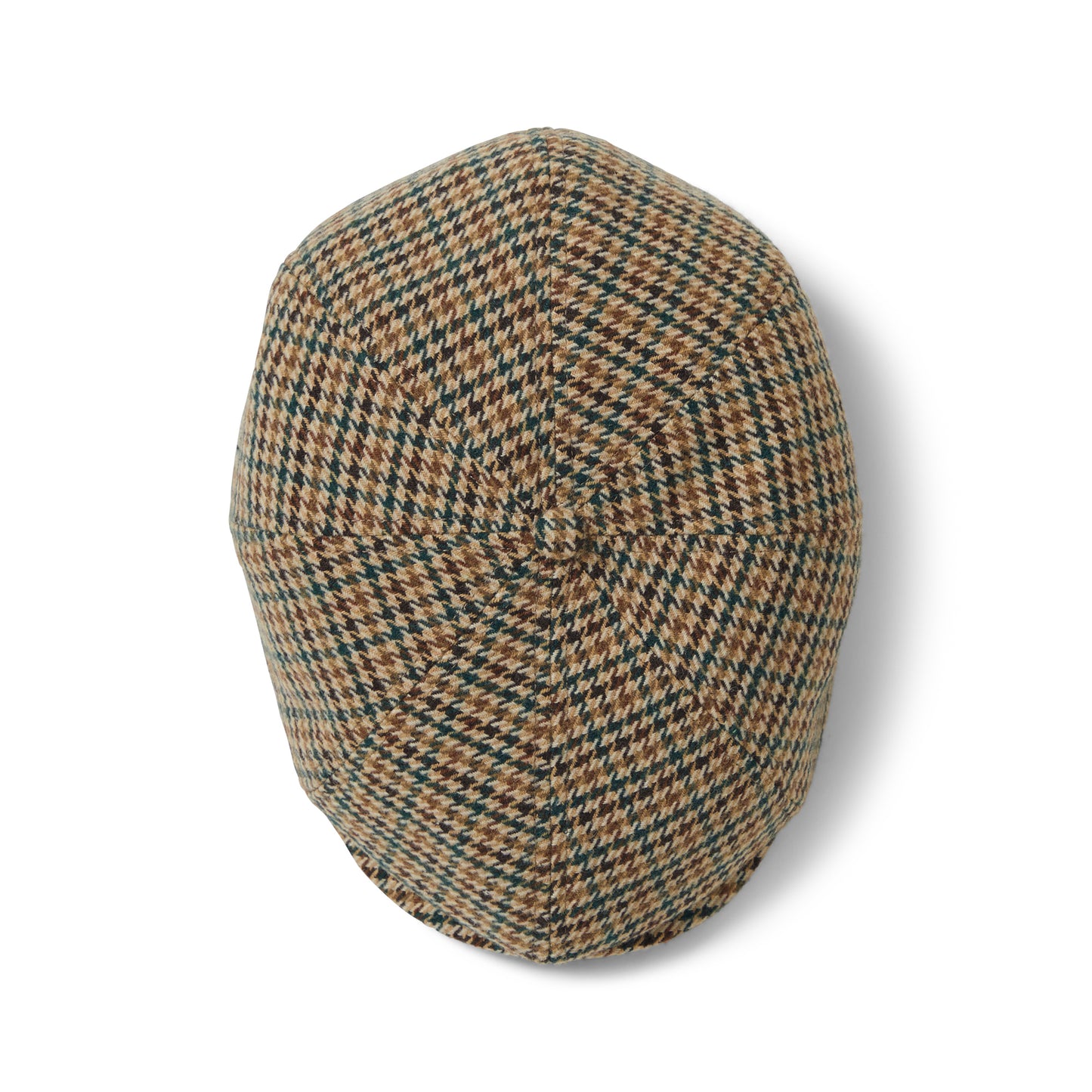 Gorra Newsboy redonda Brood pata de gallo de Brixton - Kaki-Ocre-Verde