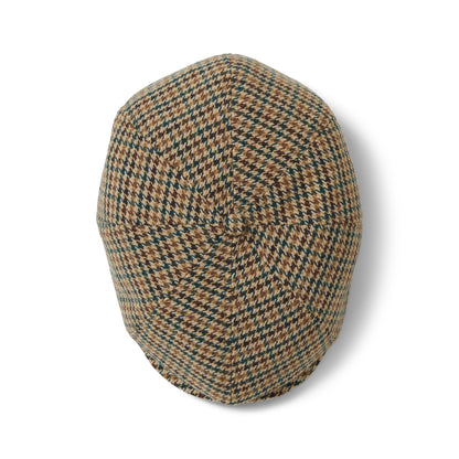 Gorra Newsboy redonda Brood pata de gallo de Brixton - Kaki-Ocre-Verde
