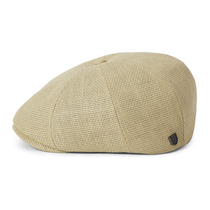 Gorra Newsboy redonda Brood ligera de paja toyo de Brixton - Natural