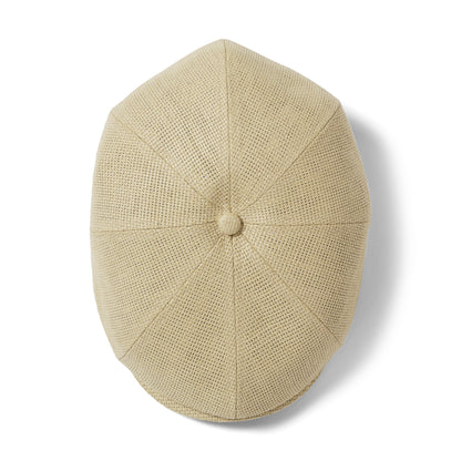 Gorra Newsboy redonda Brood ligera de paja toyo de Brixton - Natural