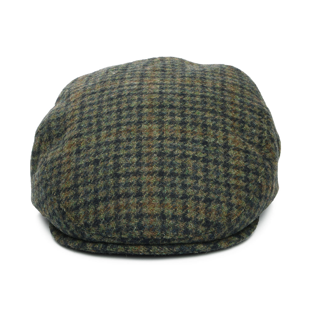 Gorra plana County de mezcla de lana pata de gallo de Failsworth - Verde Musgo-Azul Marino