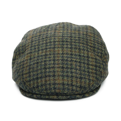 Gorra plana County de mezcla de lana pata de gallo de Failsworth - Verde Musgo-Azul Marino