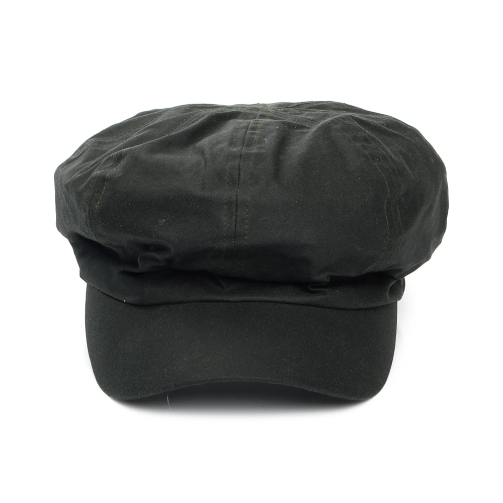 Gorra Baker Boy de algodón encerado británico de Failsworth - Verde Oliva