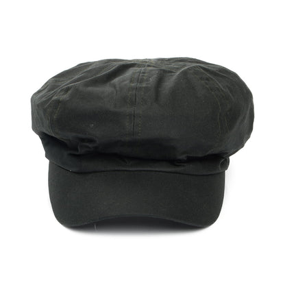 Gorra Baker Boy de algodón encerado británico de Failsworth - Verde Oliva