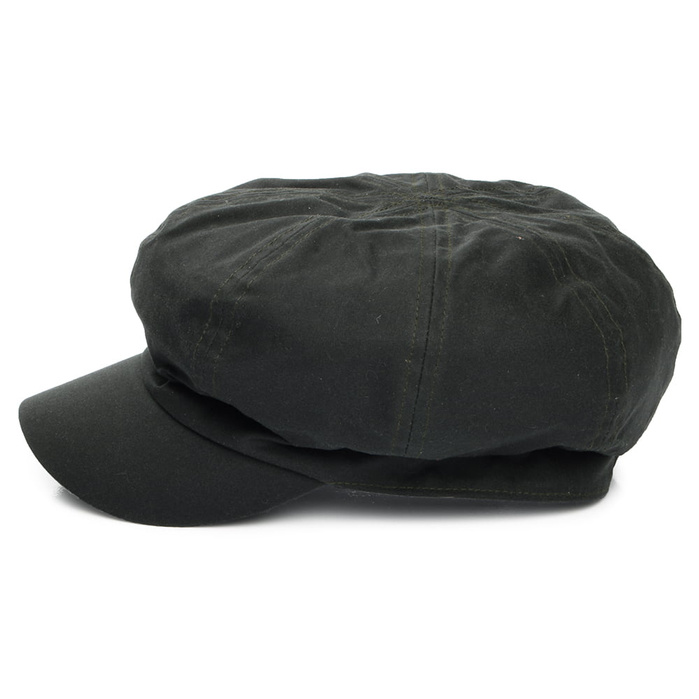 Gorra Baker Boy de algodón encerado británico de Failsworth - Verde Oliva