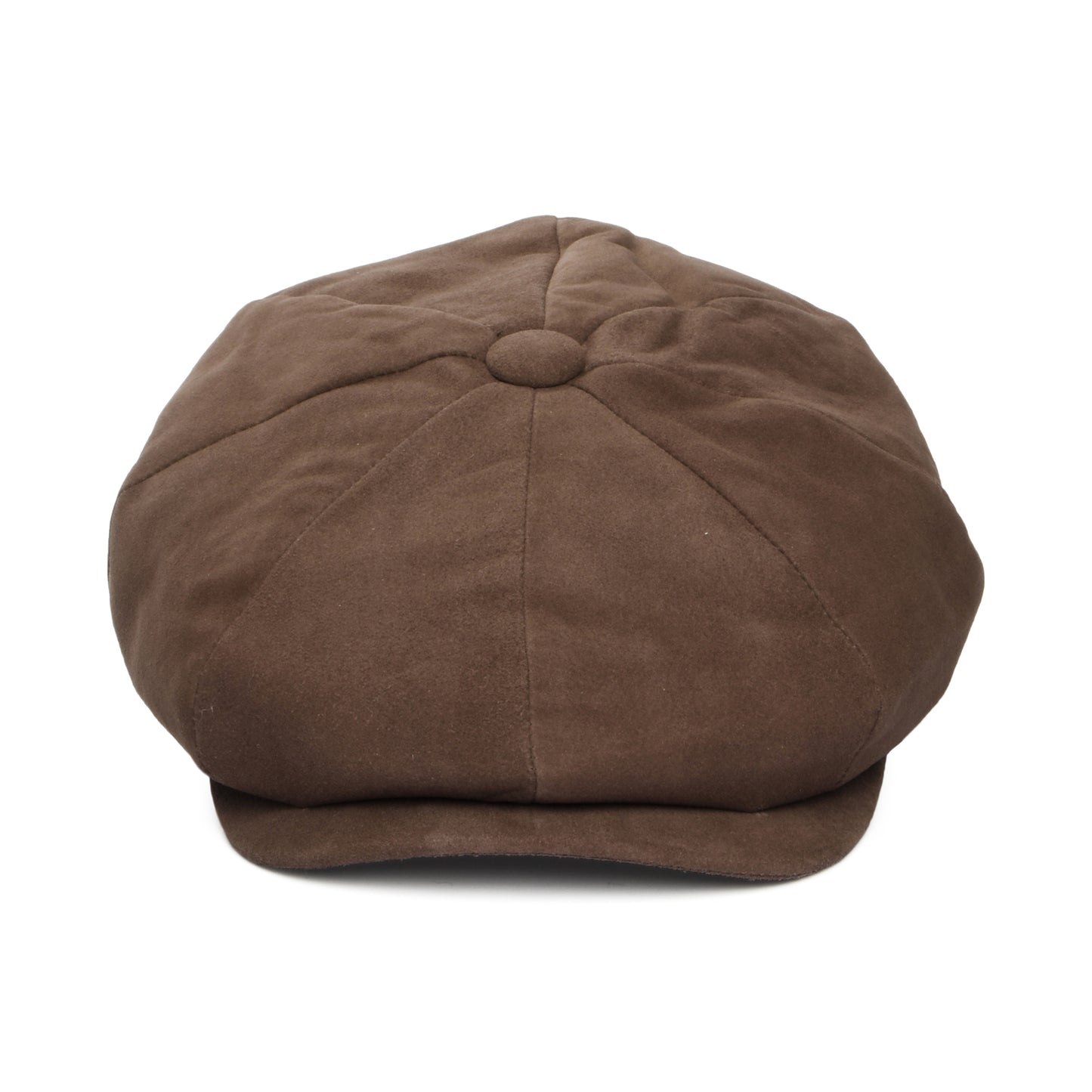 Gorra Newsboy redonda Gatsby de gamuza de Denton - Marrón Oscuro