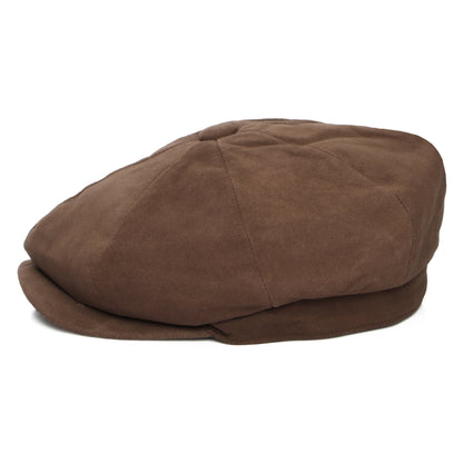 Gorra Newsboy redonda Gatsby de gamuza de Denton - Marrón Oscuro
