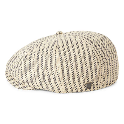 Gorra Newsboy redonda Brood ligera de paja de Brixton - Natural-Negro